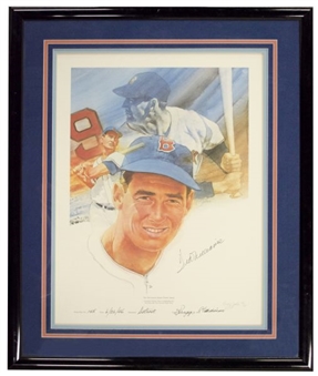Ted Williams Signed Framed HR #145 Lithograph
